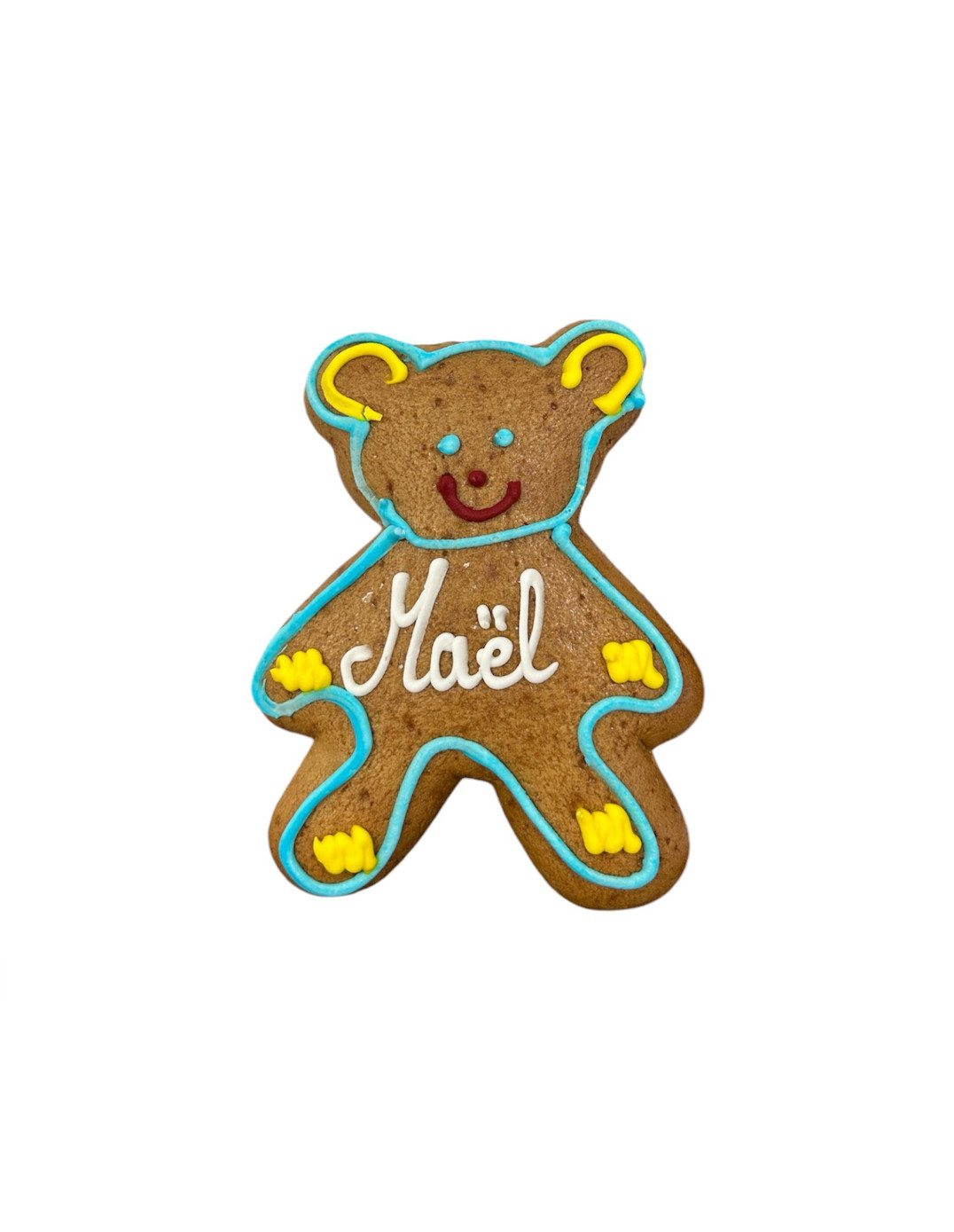 Lebkuchen aus dem Elsass, kleiner Bär, Rand blau 
