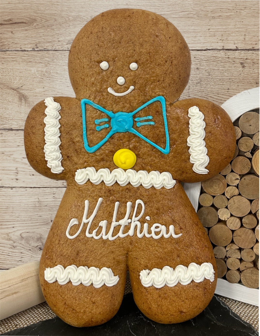 Mannele Lebkuchen, blauer rand